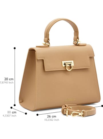 ATELIERS SAINT GERMAIN Leren handtas beige  - (B)26 x (H)20 x (D)11 cm