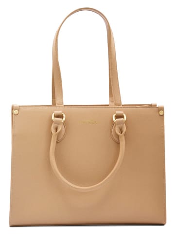 ATELIERS SAINT GERMAIN Leder-Schultertasche in Beige - (B)36 x (H)28 x (T)13 cm
