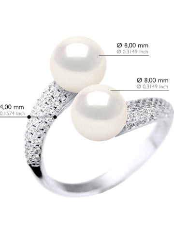 ATELIERS SAINT GERMAIN Zilveren ring met edelstenen en zoetwaterkweekparel