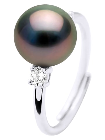 ATELIERS SAINT GERMAIN Zilveren ring met edelsteen en tahitikweekparel