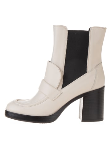 Lazamani Leder-Boots in Creme
