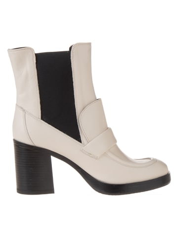 Lazamani Leder-Boots in Creme
