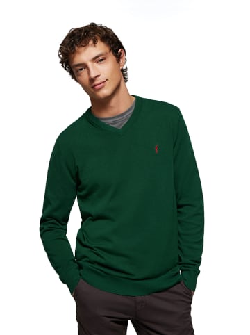 Polo Club Sweter w kolorze ciemnozielonym