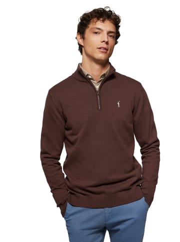 Polo Club Sweter w kolorze ciemnobrązowym