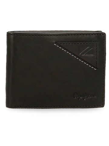 Pepe Jeans Skórzany portfel "Striking" w kolorze czarnym - 11 x 8 x 1 cm