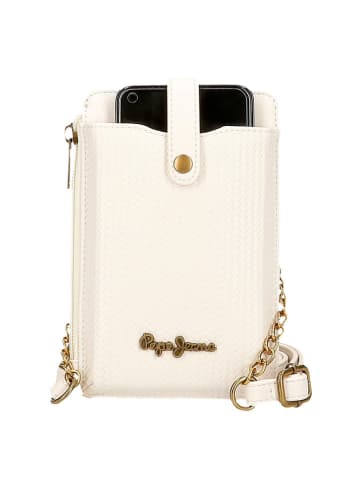 Pepe Jeans Leren telefoontasje "Lena" crème - (B)9,5 x (H)16,5 cm