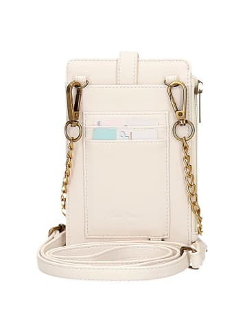 Pepe Jeans Leder-Handytasche "Lena" in Creme - (B)9,5 x (H)16,5 cm