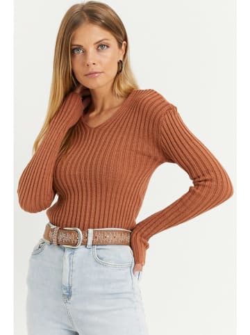 Milan Kiss Pullover in Hellbraun