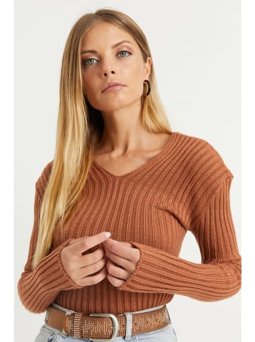 Milan Kiss Pullover in Hellbraun