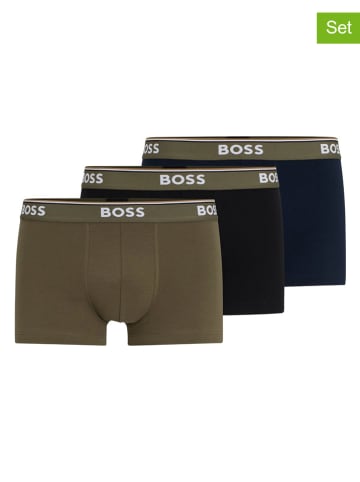 Hugo Boss 3-delige set: boxershorts kaki/zwart/donkerblauw