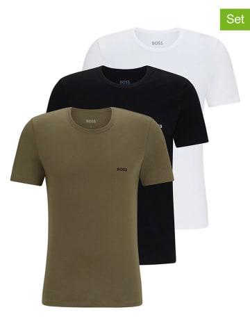 Hugo Boss Koszulki (3 szt.) w kolorze oliwkowym, czarnym i białym