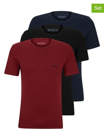 Hugo Boss 3-delige set: shirts rood/zwart/donkerblauw