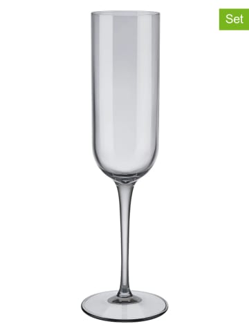 Blomus 4-delige set: champagneglazen "Fuum" grijs - 210 ml