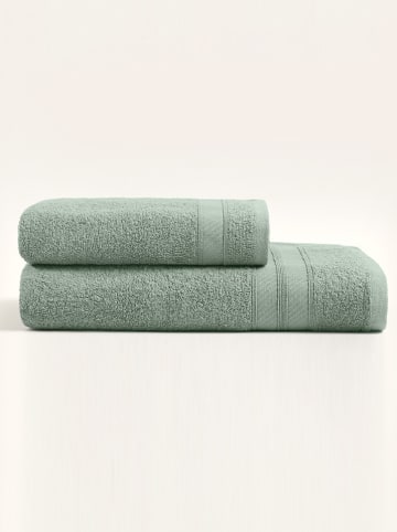 Colorful Cotton Ręczniki (2 szt.) w kolorze zielonym