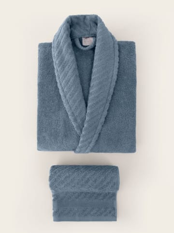 Colourful Cotton 4-delige badtextielset "Family" blauw/wit