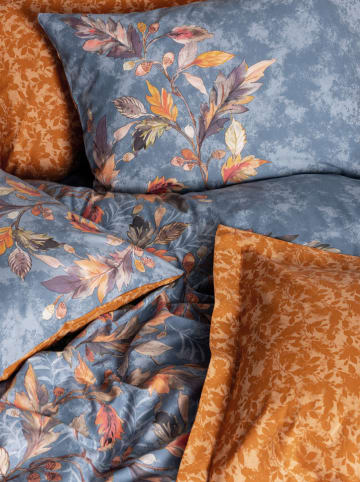 Colourful Cotton Renforcé-Bettwäsche-Set in Hellblau/ Orange