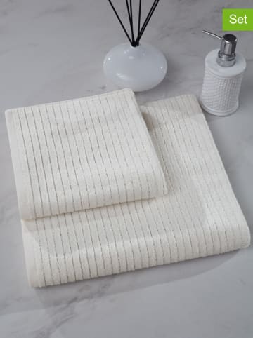 Colorful Cotton 2-częściowy zestaw ręczników w kolorze kremowym