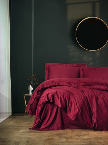 Colourful Cotton Komplet pościeli satynowej w kolorze czerwonym