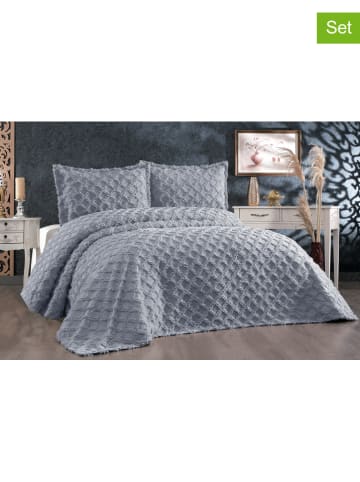 Colourful Cotton 3-delige bedspreiset grijs