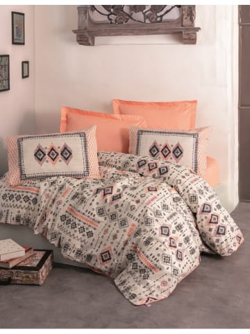 Colourful Cotton Renforcé-Bettwäsche-Set in Beige