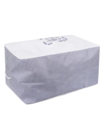 Colourful Cotton Opbergtas wit/blauw - (B)64 x (H)35 x (D)41 cm