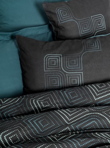 Colourful Cotton Komplet pościeli renforcé w kolorze czarno-morskim