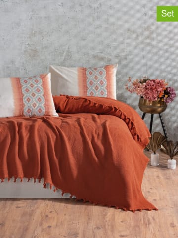 Colorful Cotton 4-delige bedspreiset oranje