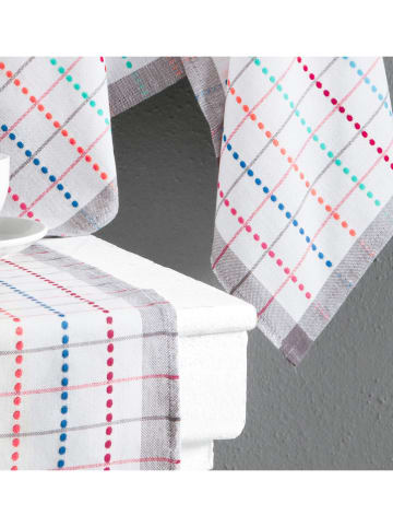 Colorful Cotton 4-delige set: theedoeken wit/meerkleurig
