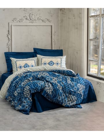 Colourful Cotton Satijnen beddengoedset blauw