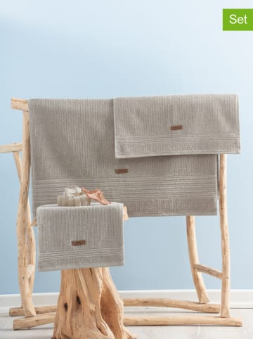 Colourful Cotton 3tlg. Handtuch-Set in Beige