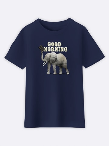 WOOOP Koszulka "Good morning" w kolorze granatowym