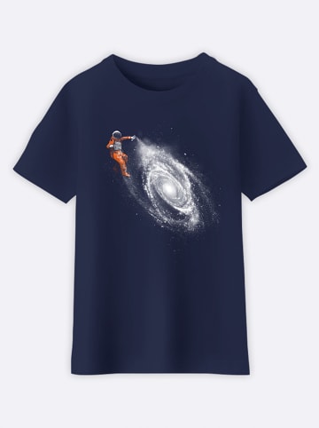 WOOOP Koszulka "Space art" w kolorze granatowym