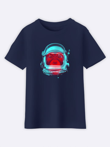 WOOOP Shirt "Space monkey" donkerblauw