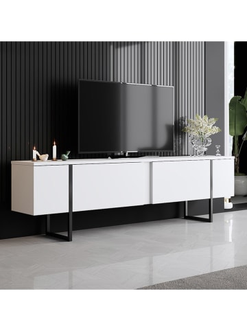Evila Tv-meubel wit/zwart - (B)180 x (H)50 x (D)30 cm