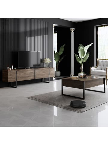 Evila TV-meubel bruin - (B)180 x (H)50 x (D)30 cm