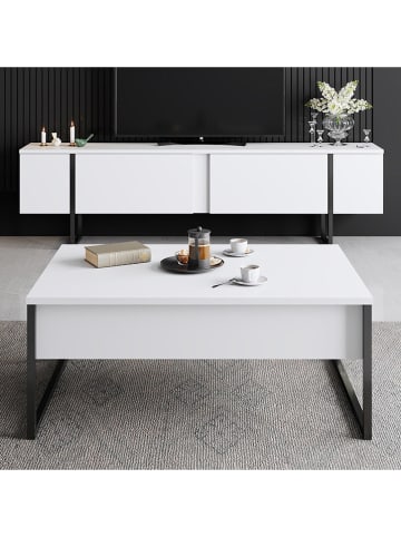 Evila Salontafel "Luxe" wit/zwart - (B)90 x (H)40 x (D)60 cm