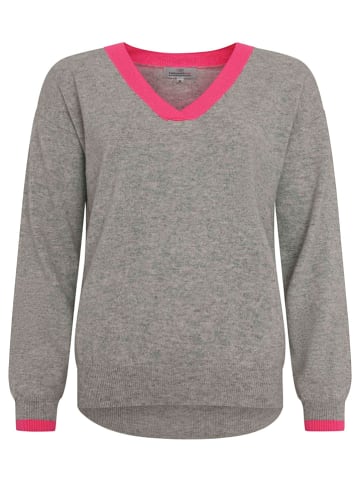 Zwillingsherz Kaszmirowy sweter w kolorze jasnoszaro-różowym