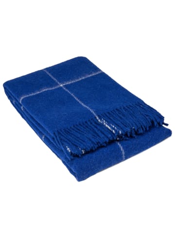 Lanzaretti Wollen plaid blauw - (L)200 x (B)140 cm