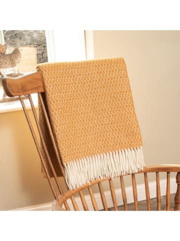 Native Wolldecke "Hoop" in Gelb - (L)200 x (B)140 cm