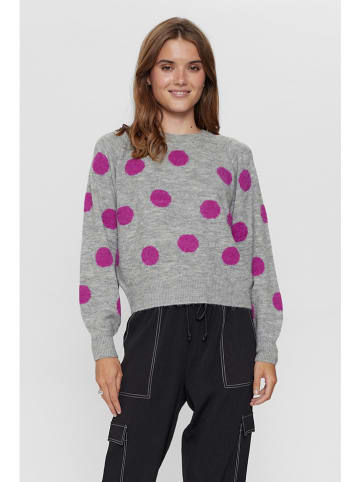 NÜMPH Sweter "Ellen" w kolorze szaro-fioletowym
