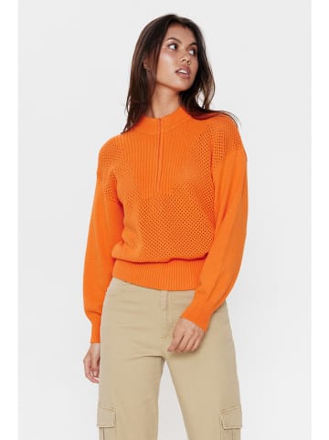 NÜMPH Sweter "Eppi" w kolorze pomarańczowym