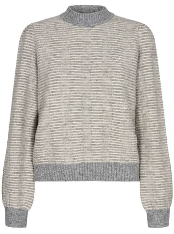 NÜMPH Pullover "Zita" in Grau/ Creme