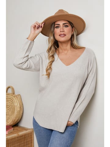 Plus Size Company Sweter "Calone" w kolorze kremowym