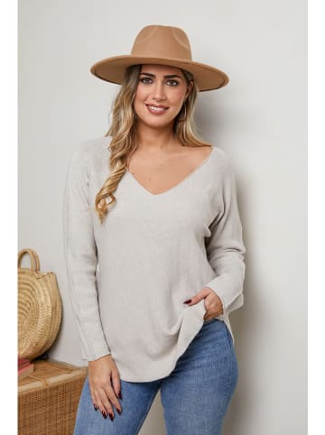 Plus Size Company Sweter "Calone" w kolorze kremowym
