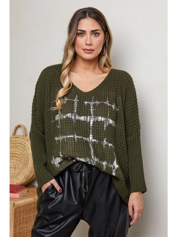 Plus Size Company Sweter "Chris" w kolorze khaki