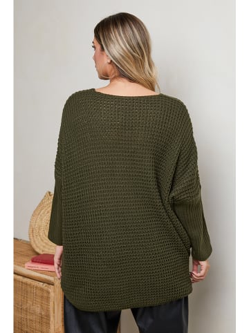 Plus Size Company Sweter "Chris" w kolorze khaki