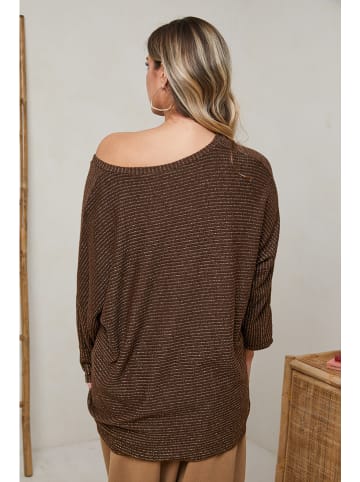 Plus Size Company Sweter "Daliah" w kolorze brązowym