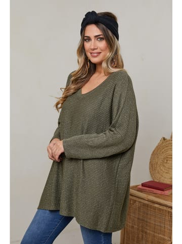 Plus Size Company Sweter "Daliah" w kolorze khaki
