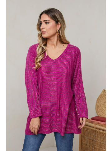 Plus Size Company Sweter "Daliah" w kolorze fioletowym
