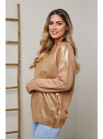Plus Size Company Pullover "Danno" in Camel/ Gold